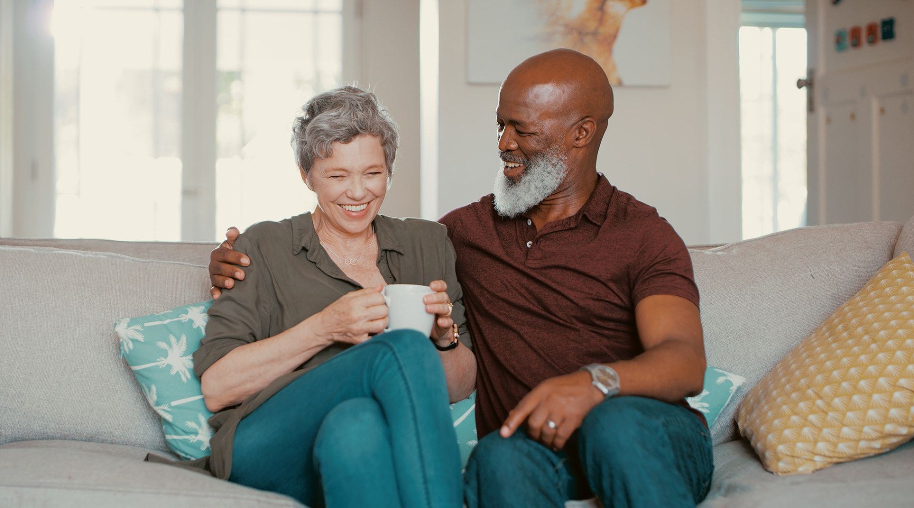 a coupe sitting on a sofa