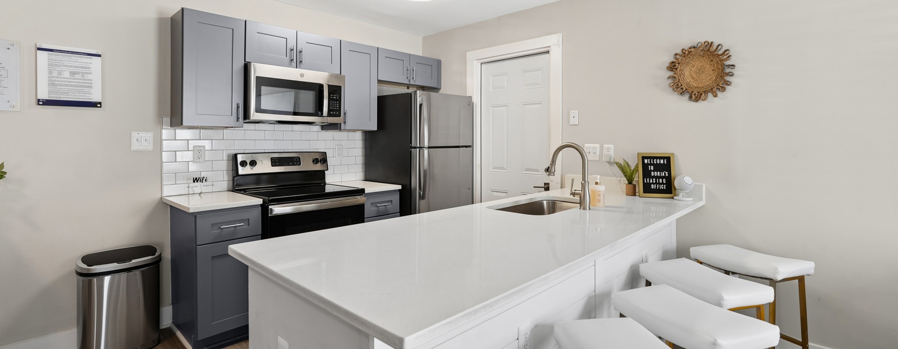 kitchen with wood cabinets