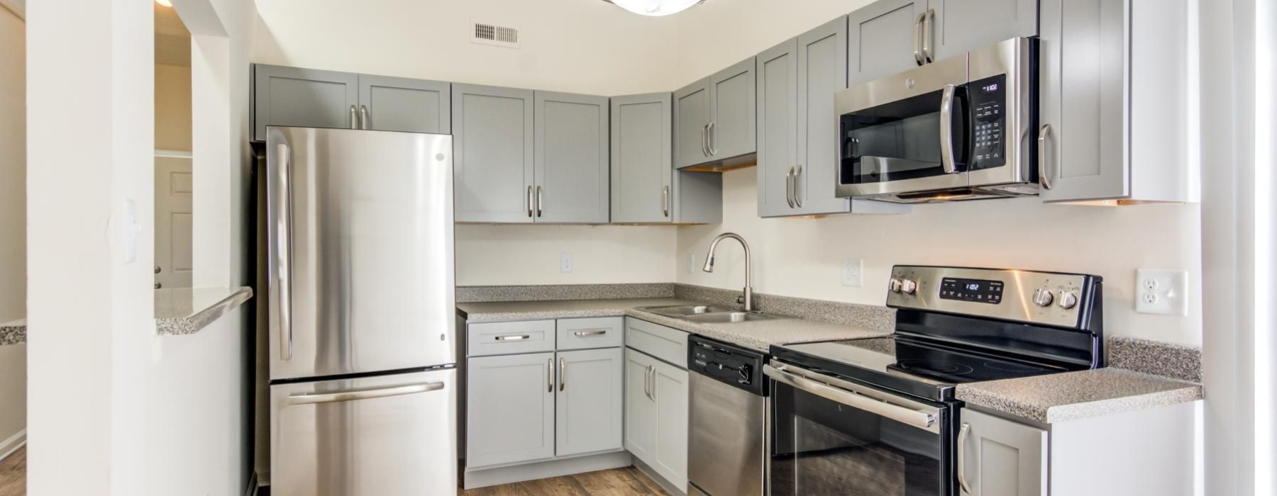Well-lit kitchen with ample counter space